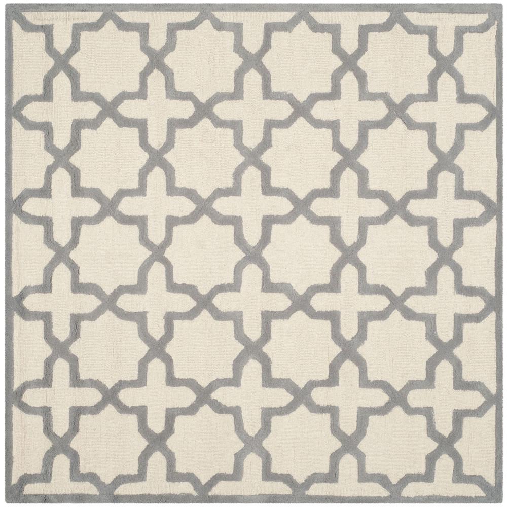 CAMBRIDGE, IVORY / SILVER, 6' X 6' Square, Area Rug, CAM125Y-6SQ. Picture 1