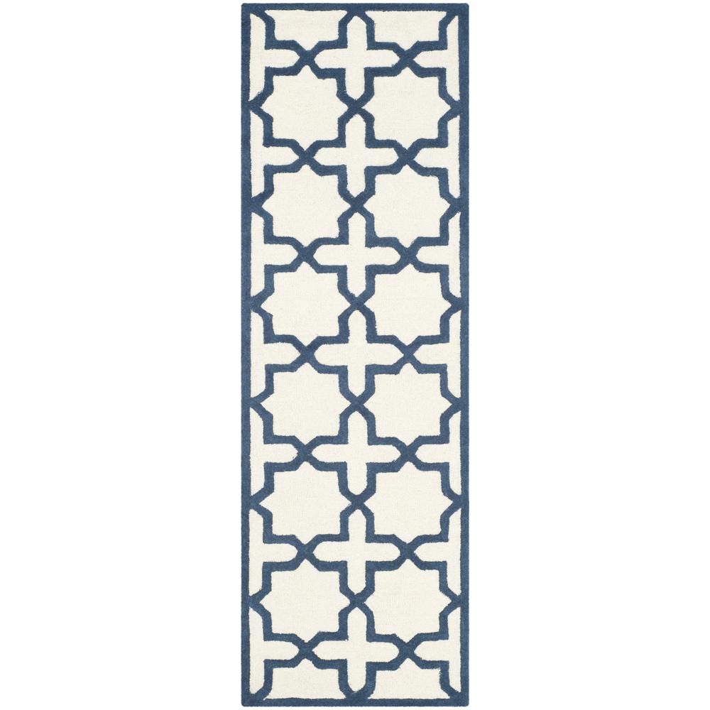 CAMBRIDGE, IVORY / NAVY, 2'-6" X 8', Area Rug, CAM125Z-28. Picture 1