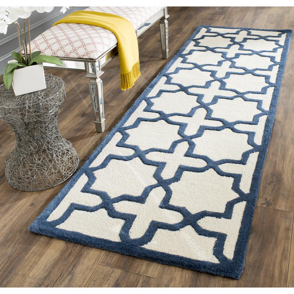 CAMBRIDGE, IVORY / NAVY, 2'-6" X 8', Area Rug, CAM125Z-28. Picture 3