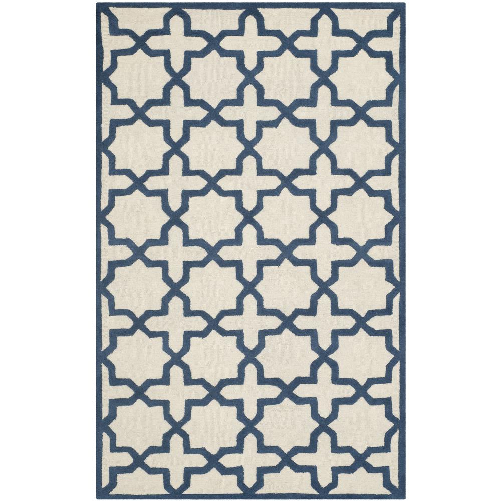 CAMBRIDGE, IVORY / NAVY, 5' X 8', Area Rug, CAM125Z-5. Picture 1