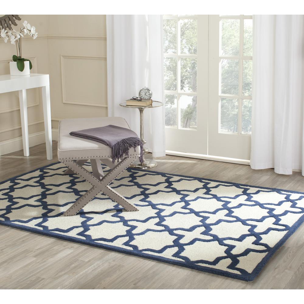 CAMBRIDGE, IVORY / NAVY, 5' X 8', Area Rug, CAM125Z-5. Picture 3