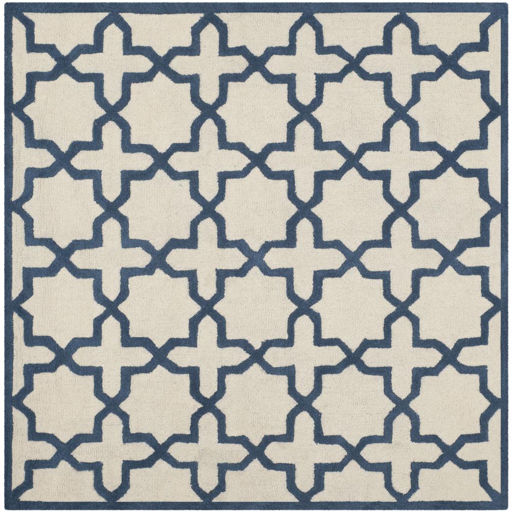 CAMBRIDGE, IVORY / NAVY, 6' X 6' Square, Area Rug, CAM125Z-6SQ. Picture 1