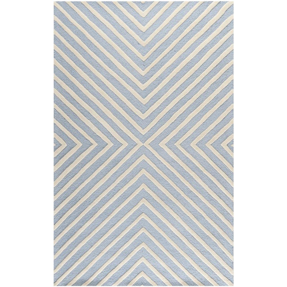 CAMBRIDGE, LIGHT BLUE / IVORY, 5' X 8', Area Rug, CAM129A-5. Picture 1