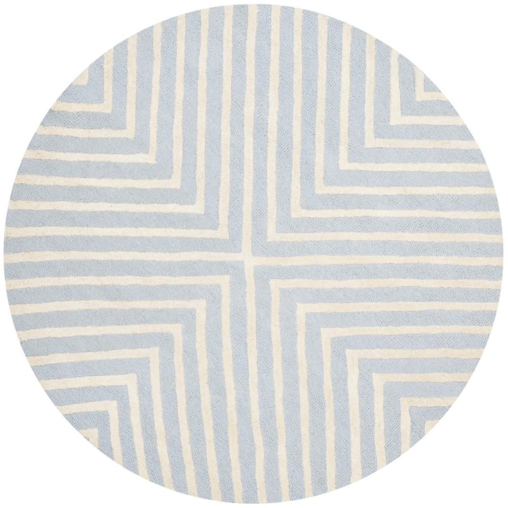 CAMBRIDGE, LIGHT BLUE / IVORY, 4' X 4' Round, Area Rug, CAM129A-4R. Picture 1
