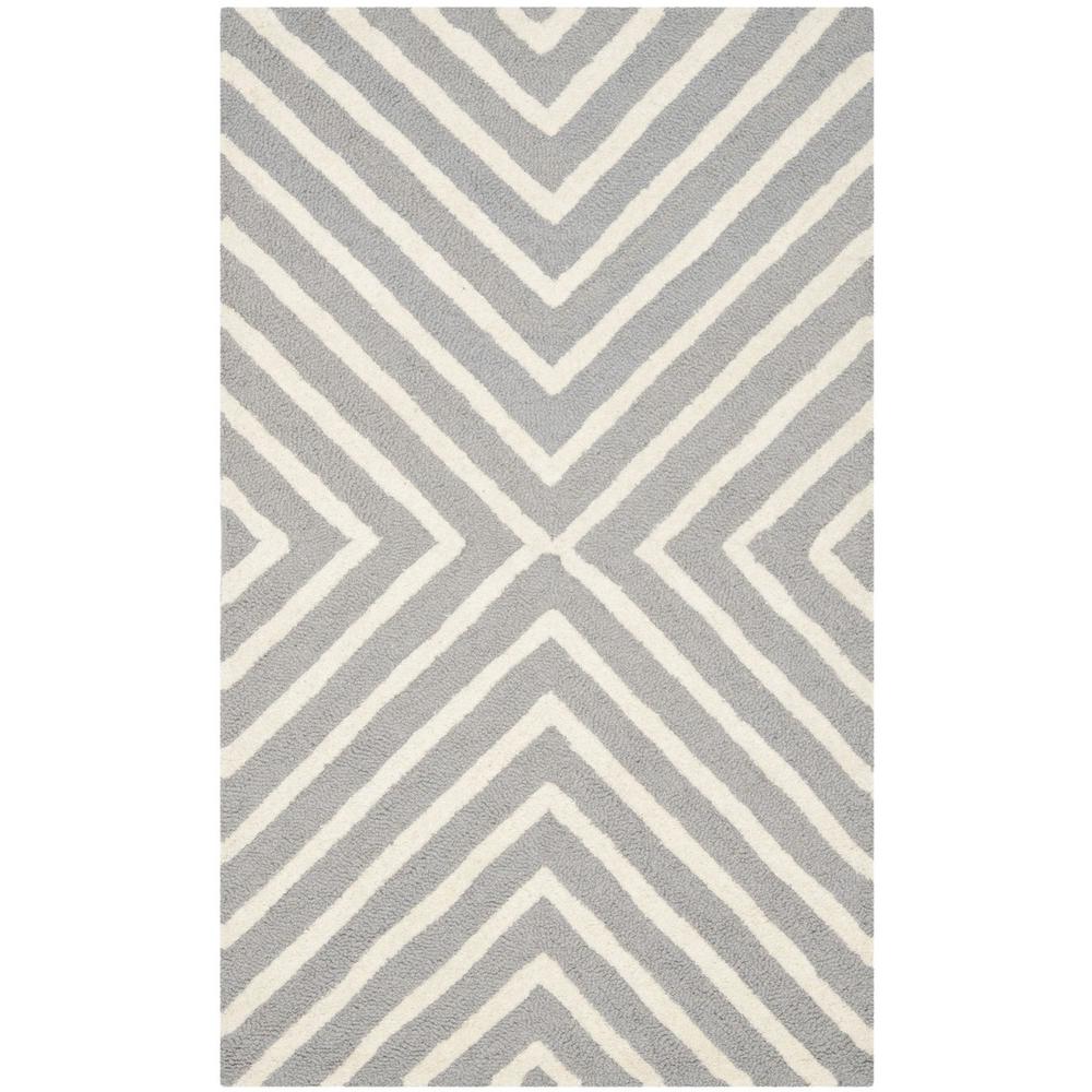 CAMBRIDGE, SILVER / IVORY, 3' X 5', Area Rug, CAM129D-3. Picture 1