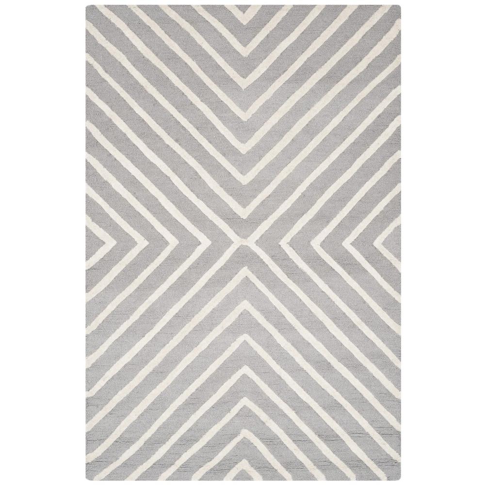 CAMBRIDGE, SILVER / IVORY, 4' X 6', Area Rug, CAM129D-4. Picture 1