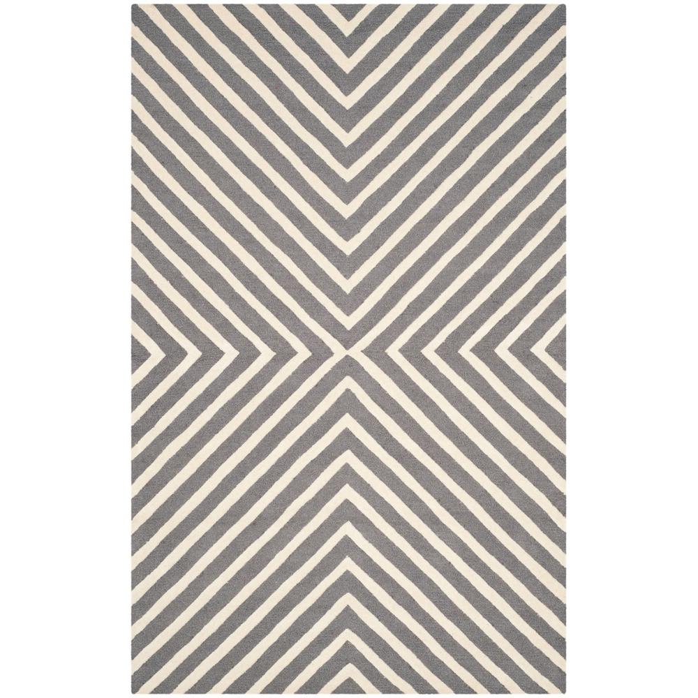 CAMBRIDGE, DARK GREY / IVORY, 5' X 8', Area Rug, CAM129X-5. Picture 1
