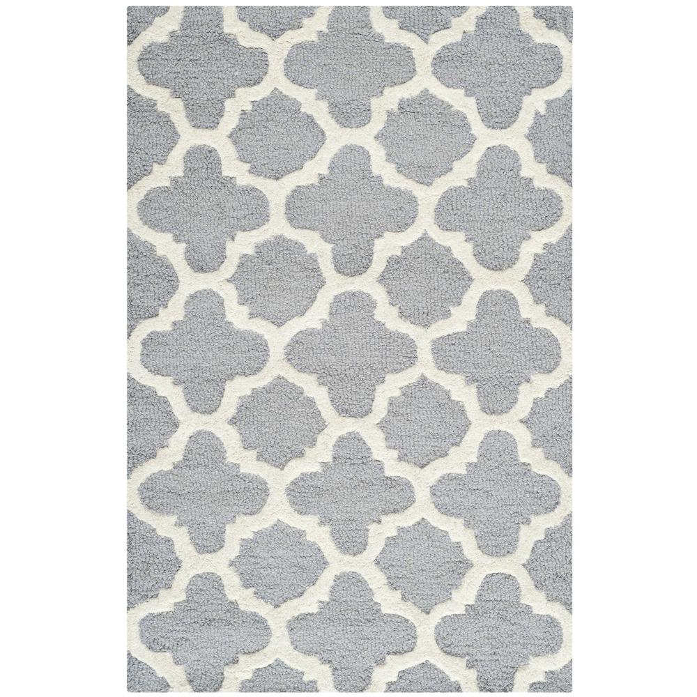 CAMBRIDGE, SILVER / IVORY, 2'-6" X 4', Area Rug, CAM130D-24. Picture 1