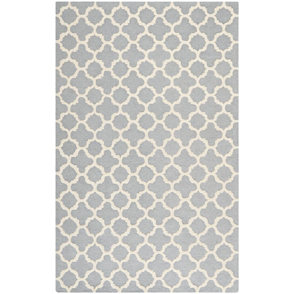 CAMBRIDGE, SILVER / IVORY, 5' X 8', Area Rug, CAM130D-5. Picture 1