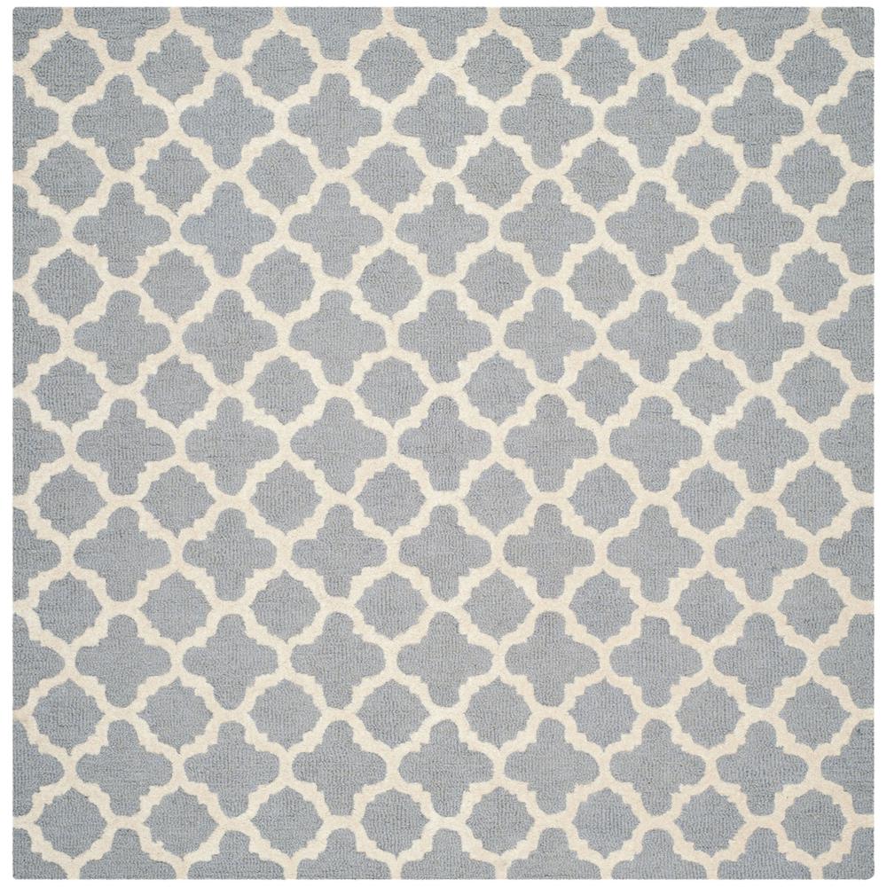 CAMBRIDGE, SILVER / IVORY, 6' X 6' Square, Area Rug, CAM130D-6SQ. Picture 1