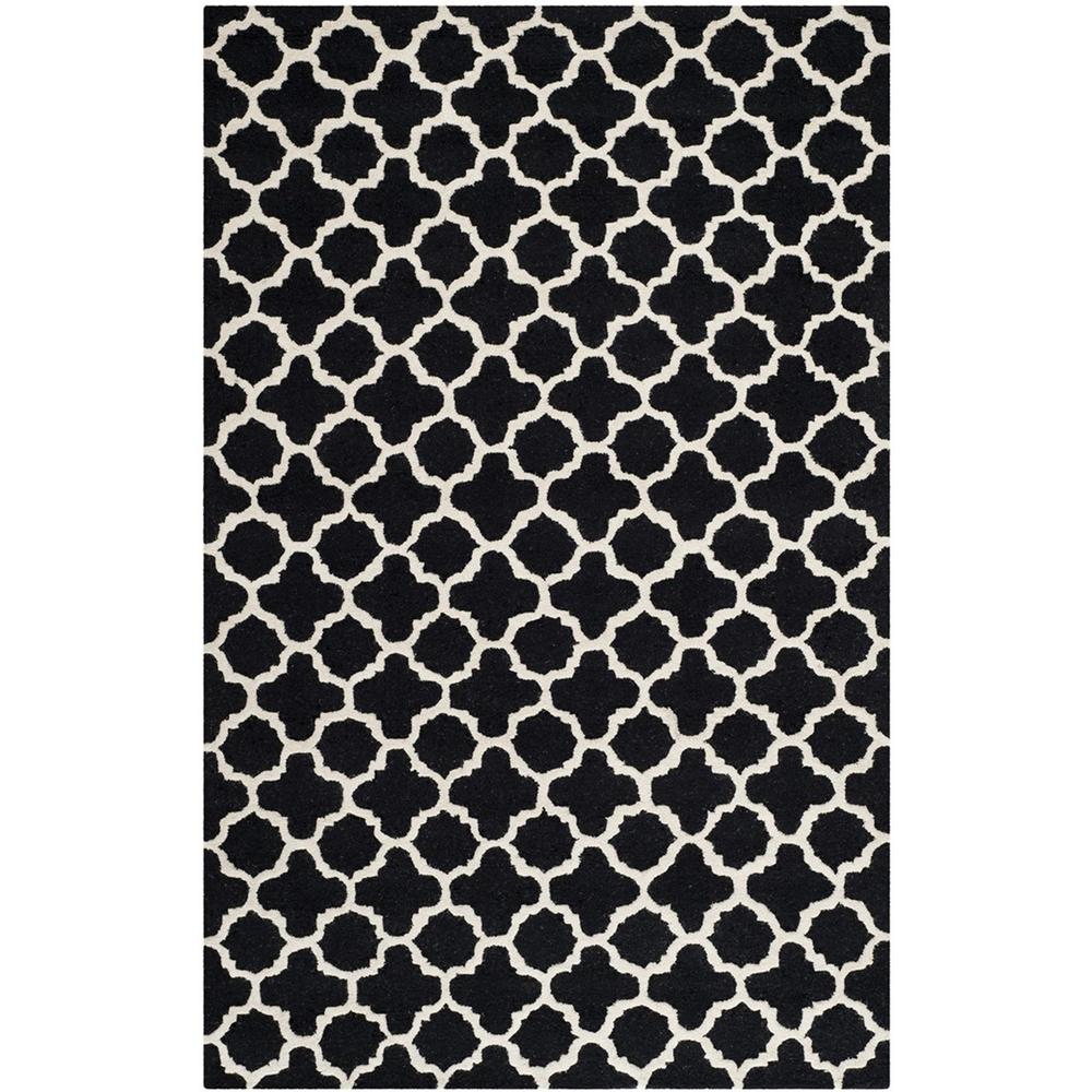 CAMBRIDGE, BLACK / IVORY, 5' X 8', Area Rug, CAM130E-5. Picture 1