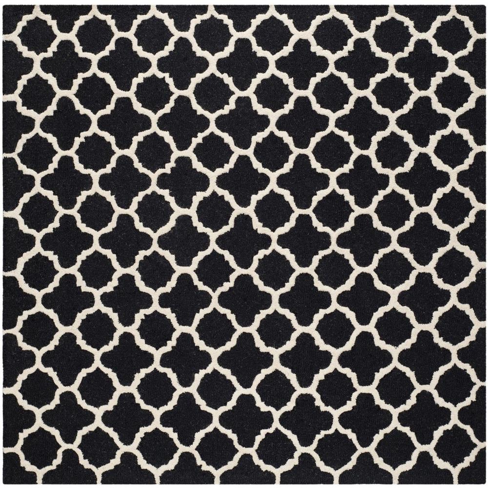 CAMBRIDGE, BLACK / IVORY, 6' X 6' Square, Area Rug, CAM130E-6SQ. Picture 1