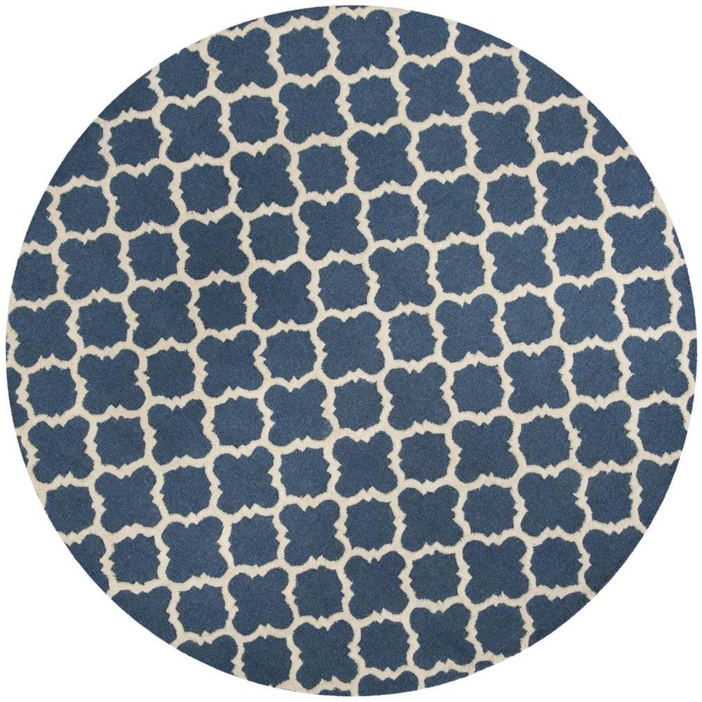 CAMBRIDGE, NAVY / IVORY, 6' X 6' Round, Area Rug, CAM130G-6R. Picture 1