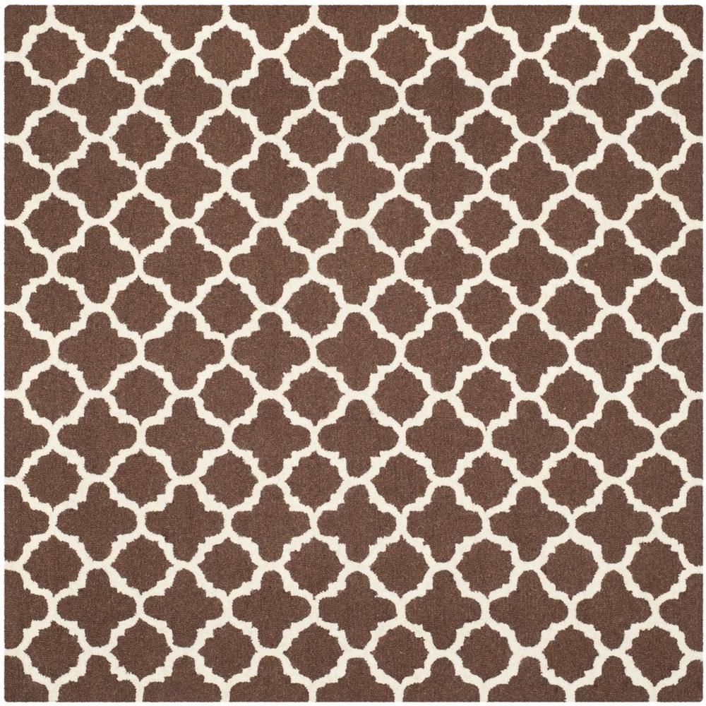 CAMBRIDGE, DARK BROWN / IVORY, 6' X 6' Square, Area Rug, CAM130H-6SQ. Picture 1