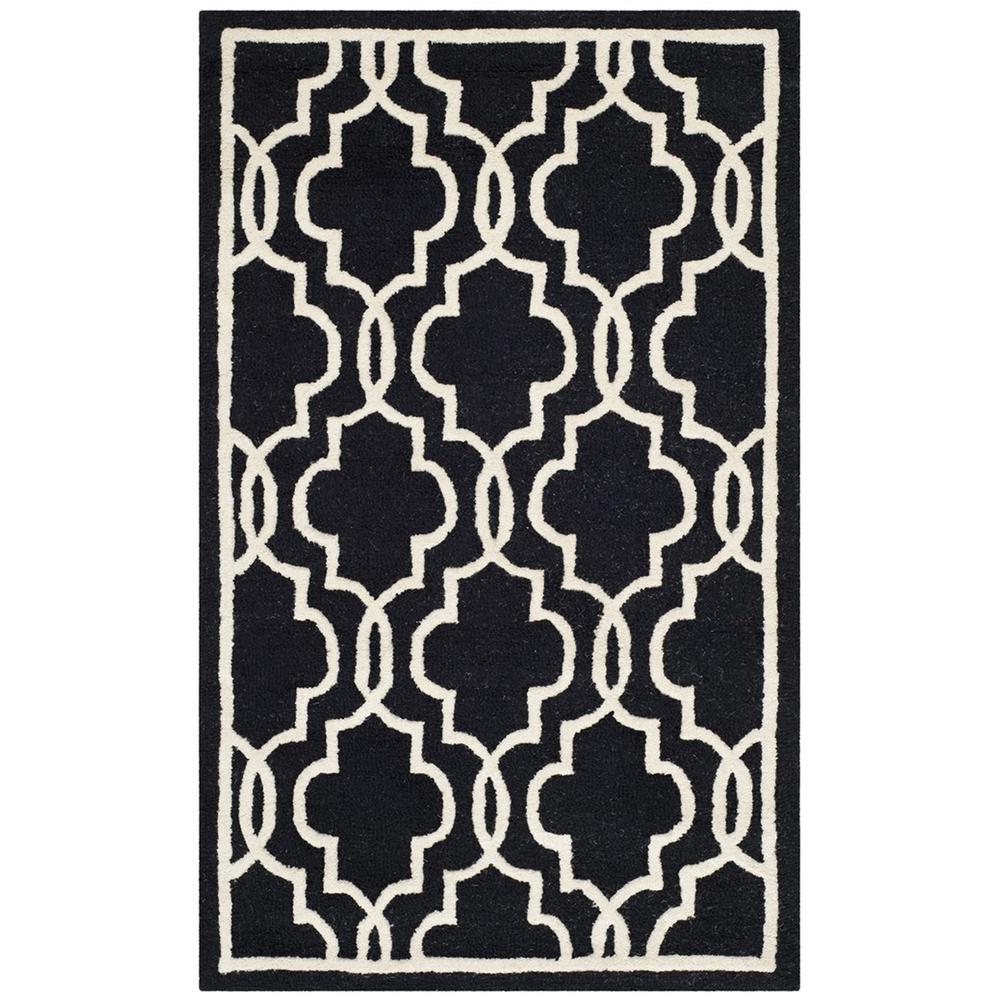 CAMBRIDGE, BLACK / IVORY, 3' X 5', Area Rug, CAM131E-3. Picture 1