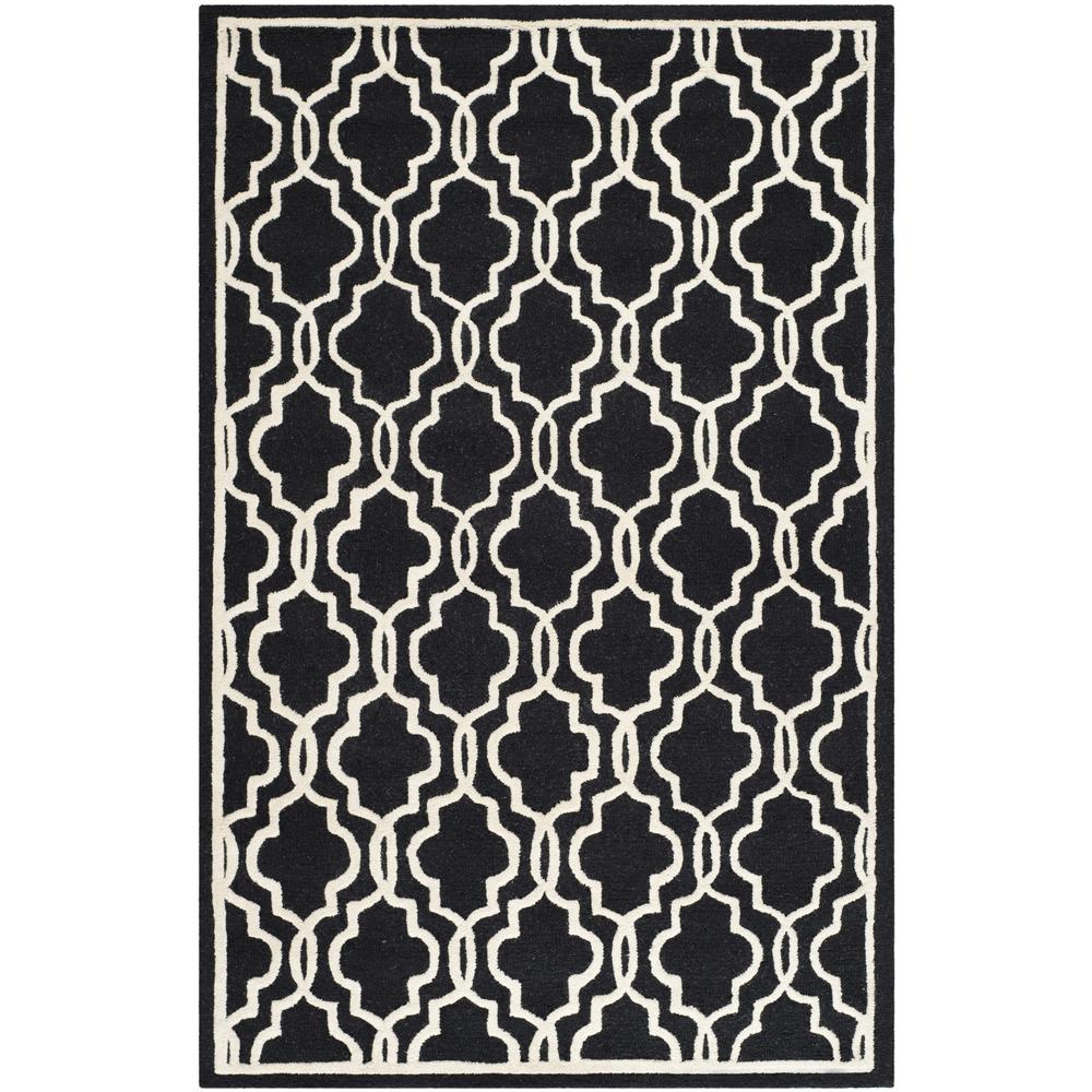 CAMBRIDGE, BLACK / IVORY, 4' X 6', Area Rug, CAM131E-4. Picture 1