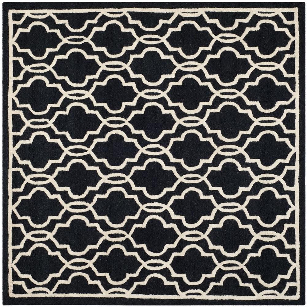CAMBRIDGE, BLACK / IVORY, 6' X 6' Square, Area Rug, CAM131E-6SQ. Picture 1