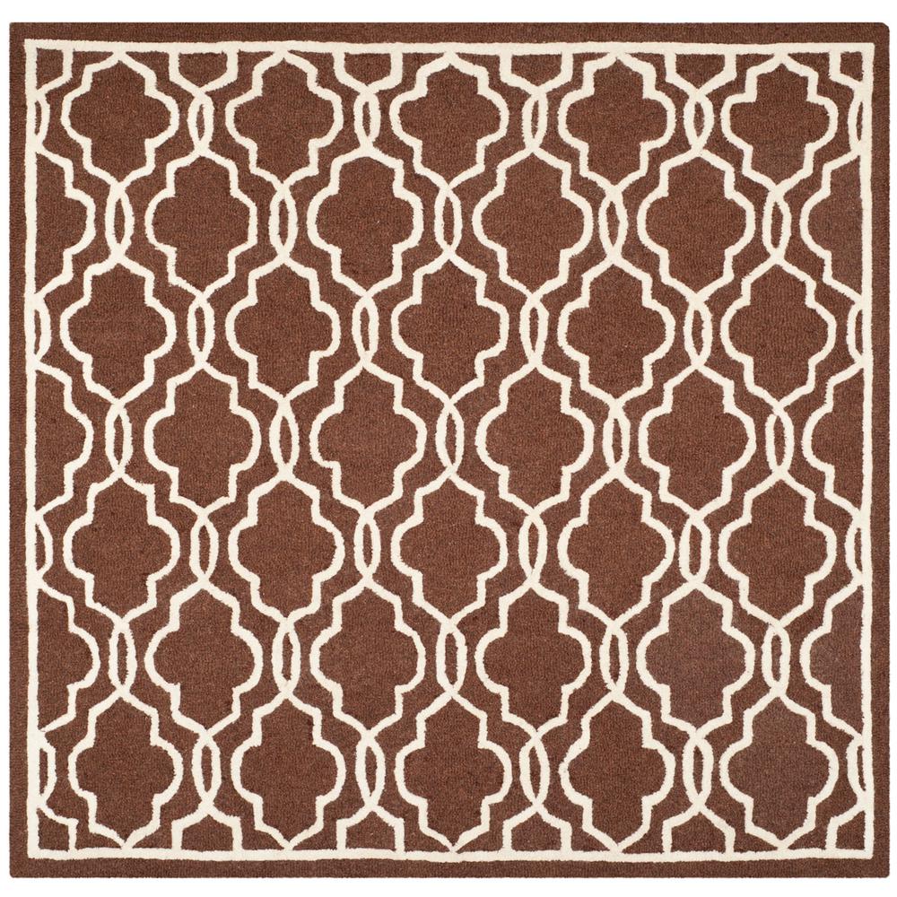 CAMBRIDGE, DARK BROWN / IVORY, 6' X 6' Square, Area Rug, CAM131H-6SQ. Picture 1
