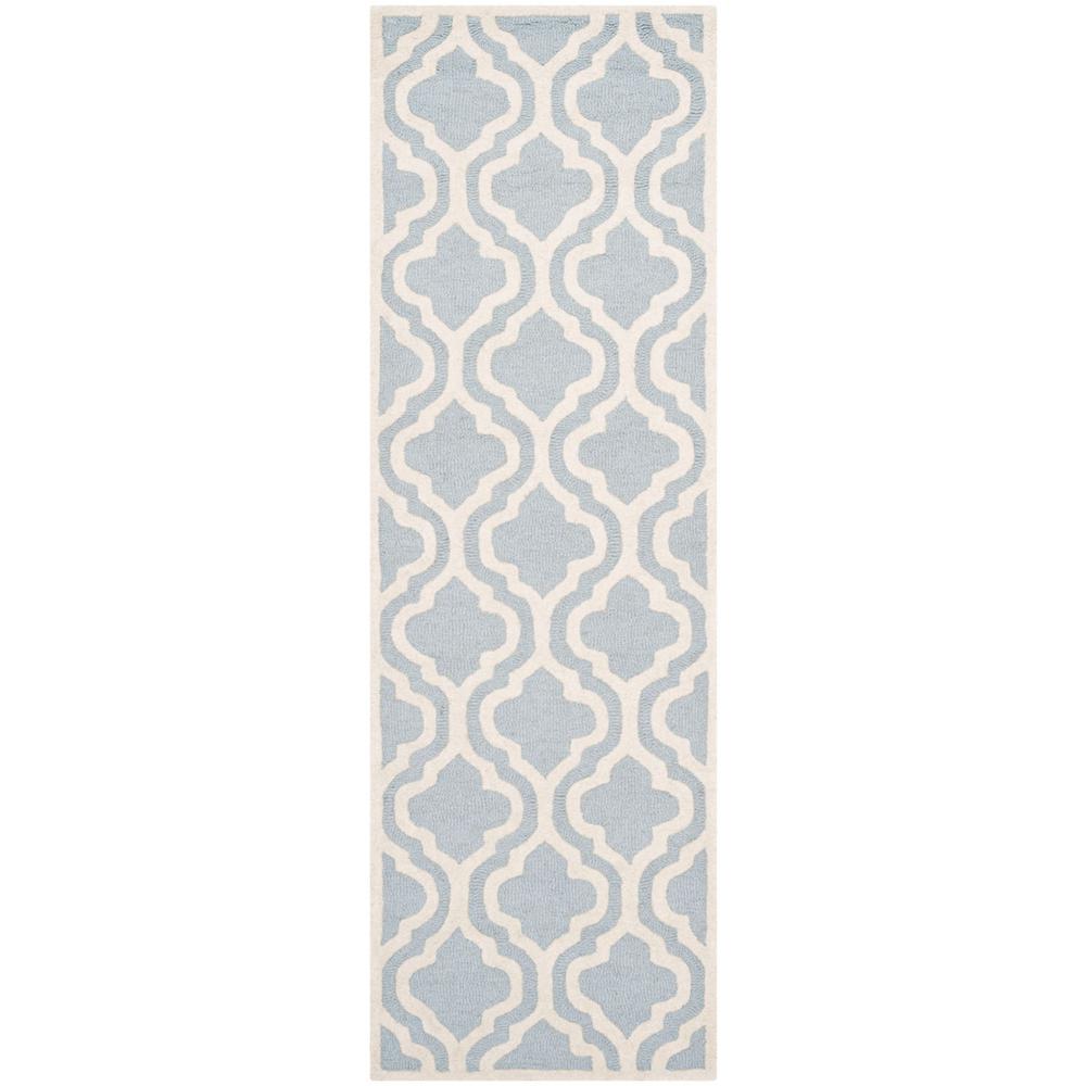 CAMBRIDGE, LIGHT BLUE / IVORY, 2'-6" X 10', Area Rug, CAM132A-210. Picture 1
