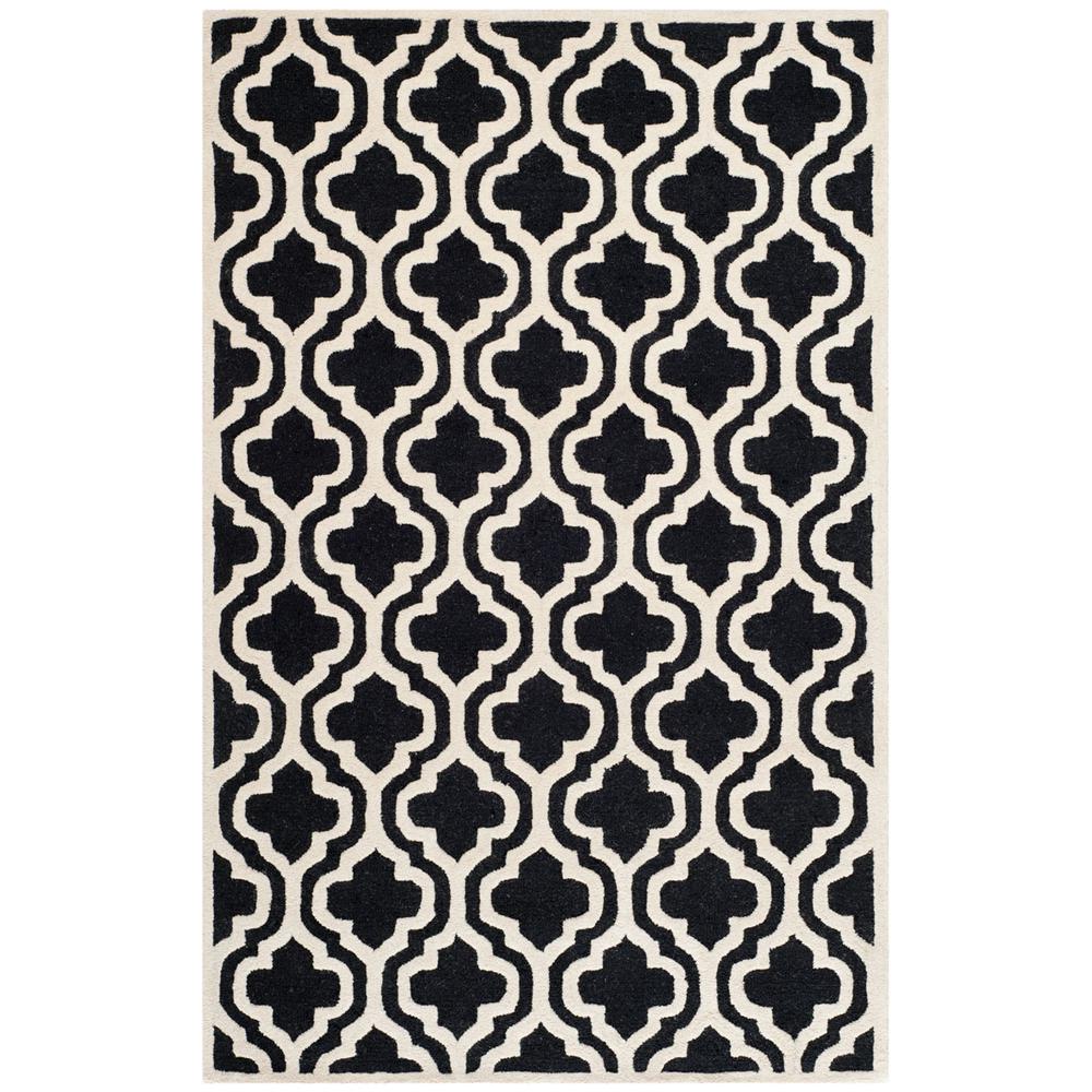 CAMBRIDGE, BLACK / IVORY, 5' X 8', Area Rug, CAM132E-5. Picture 1