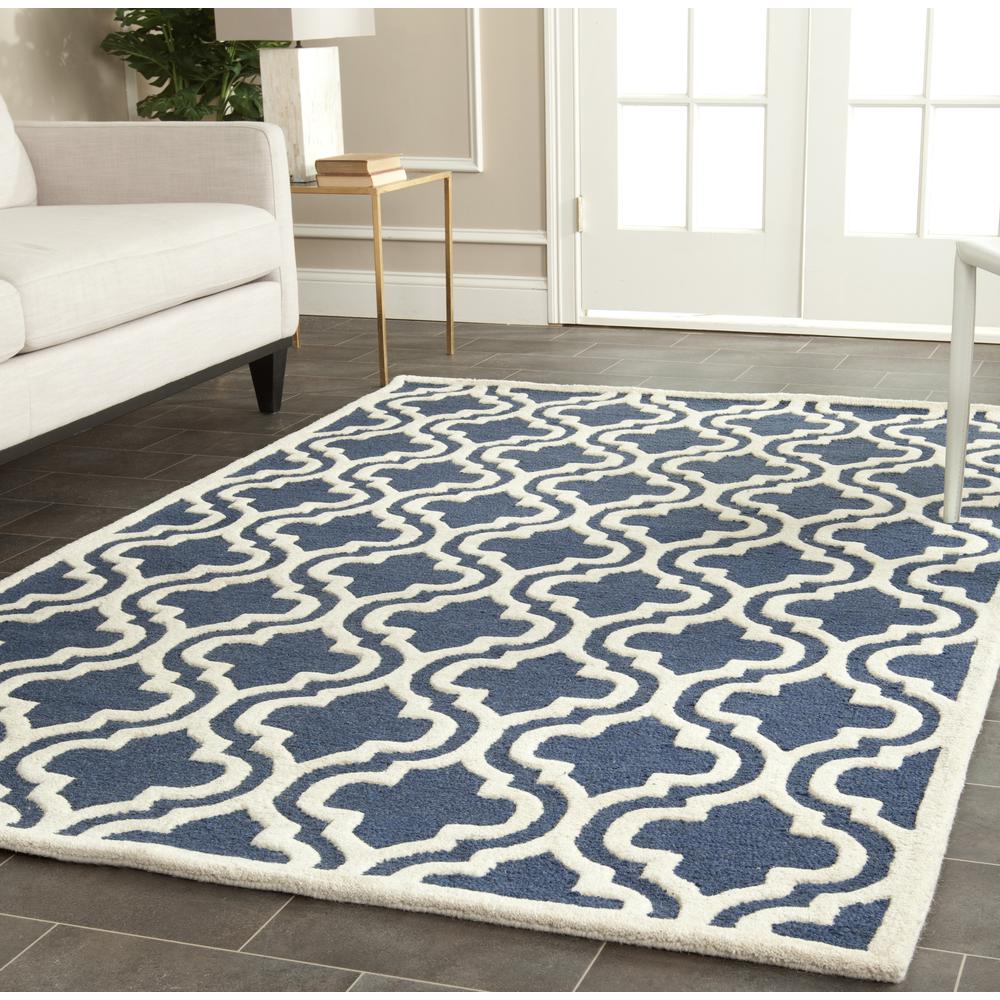 CAMBRIDGE, NAVY / IVORY, 5' X 8', Area Rug, CAM132G-5. Picture 1