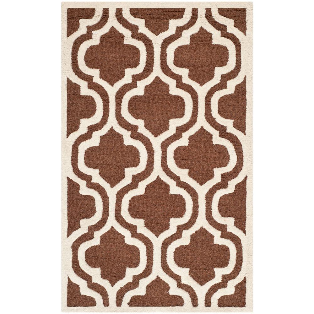 CAMBRIDGE, DARK BROWN / IVORY, 2' X 3', Area Rug, CAM132H-2. Picture 1