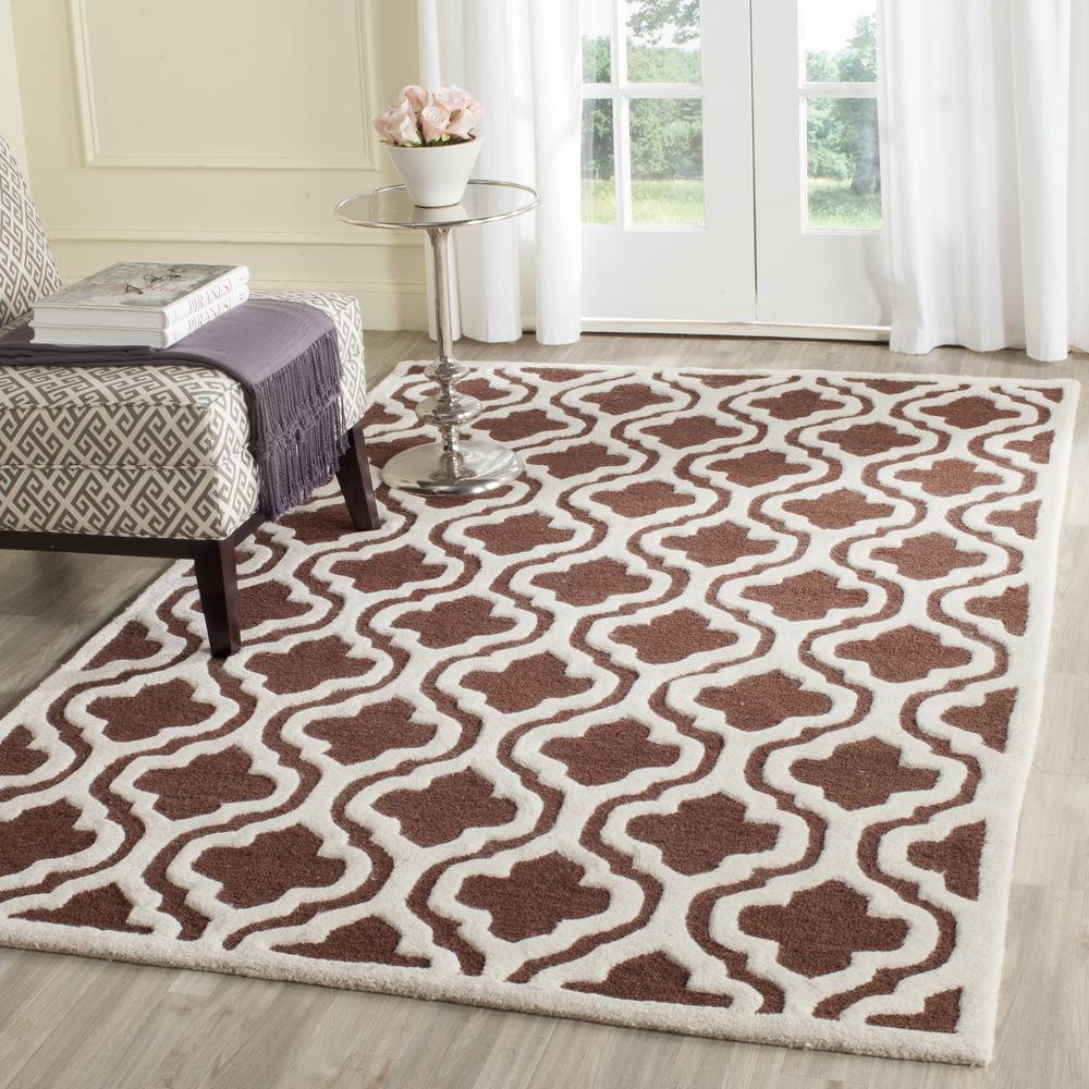 CAMBRIDGE, DARK BROWN / IVORY, 5' X 8', Area Rug, CAM132H-5. Picture 1