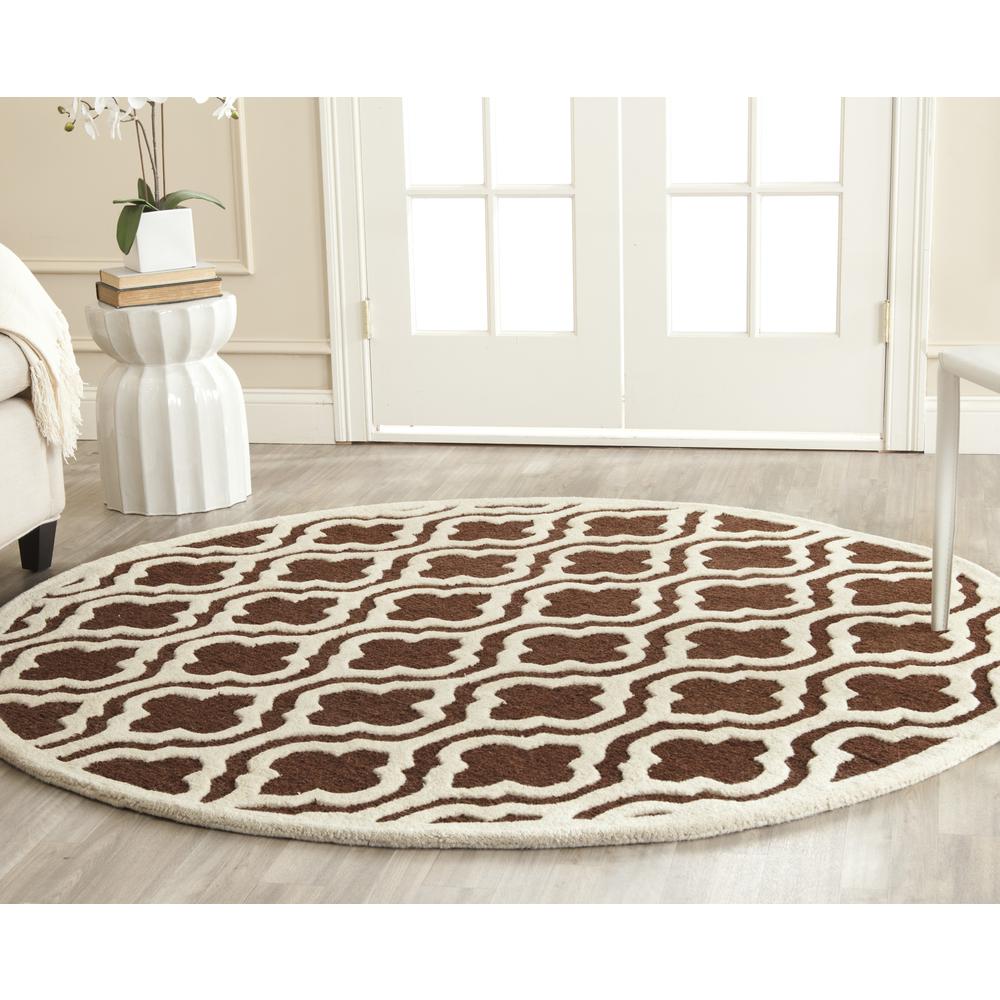 CAMBRIDGE, DARK BROWN / IVORY, 6' X 9', Area Rug, CAM132H-6. Picture 8