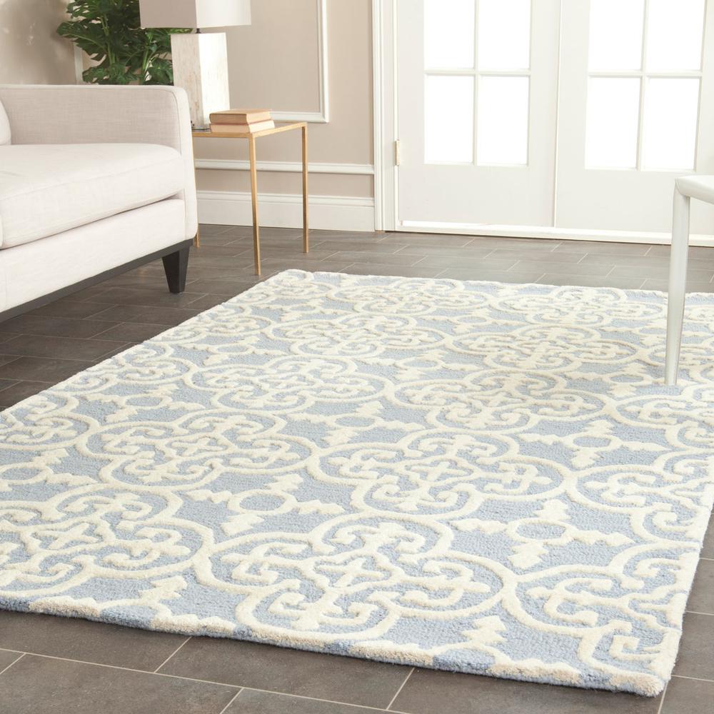 CAMBRIDGE, LIGHT BLUE / IVORY, 6' X 9', Area Rug, CAM133A-6. Picture 1