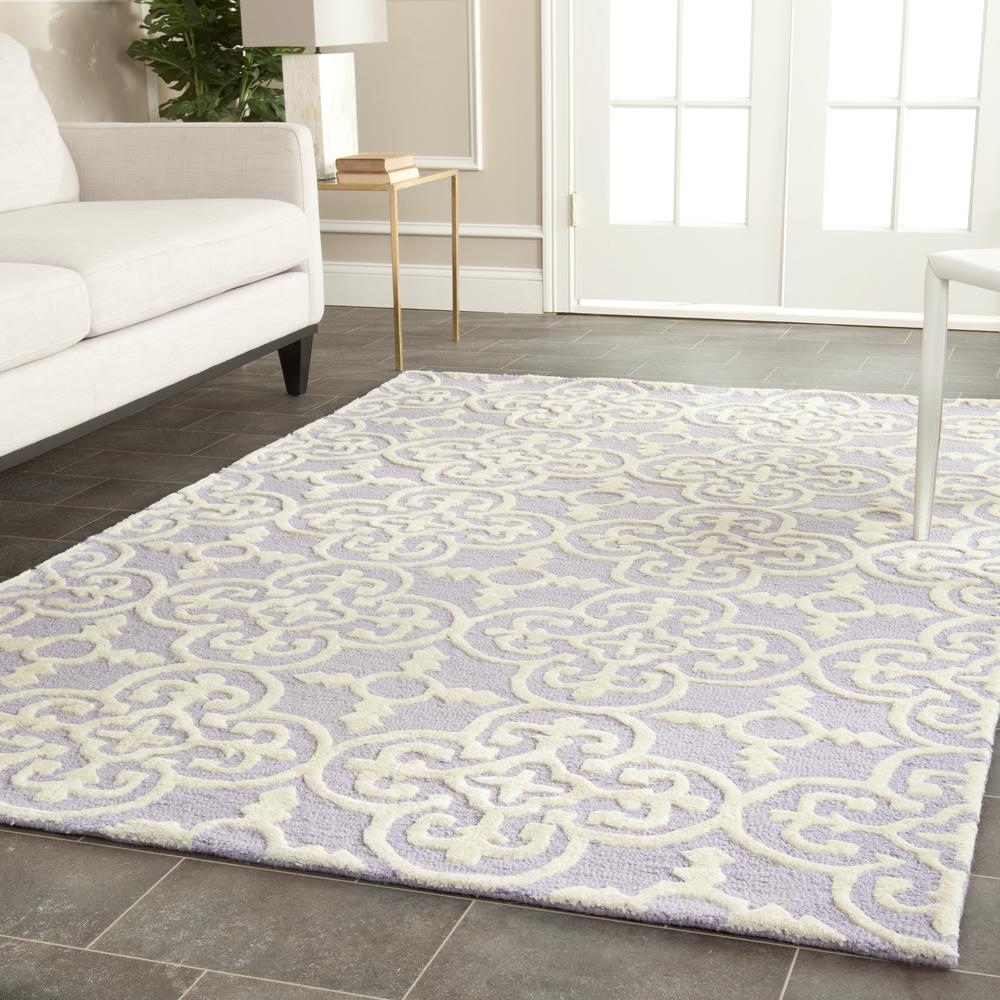 CAMBRIDGE, LAVANDER / IVORY, 5' X 8', Area Rug, CAM133C-5. Picture 5