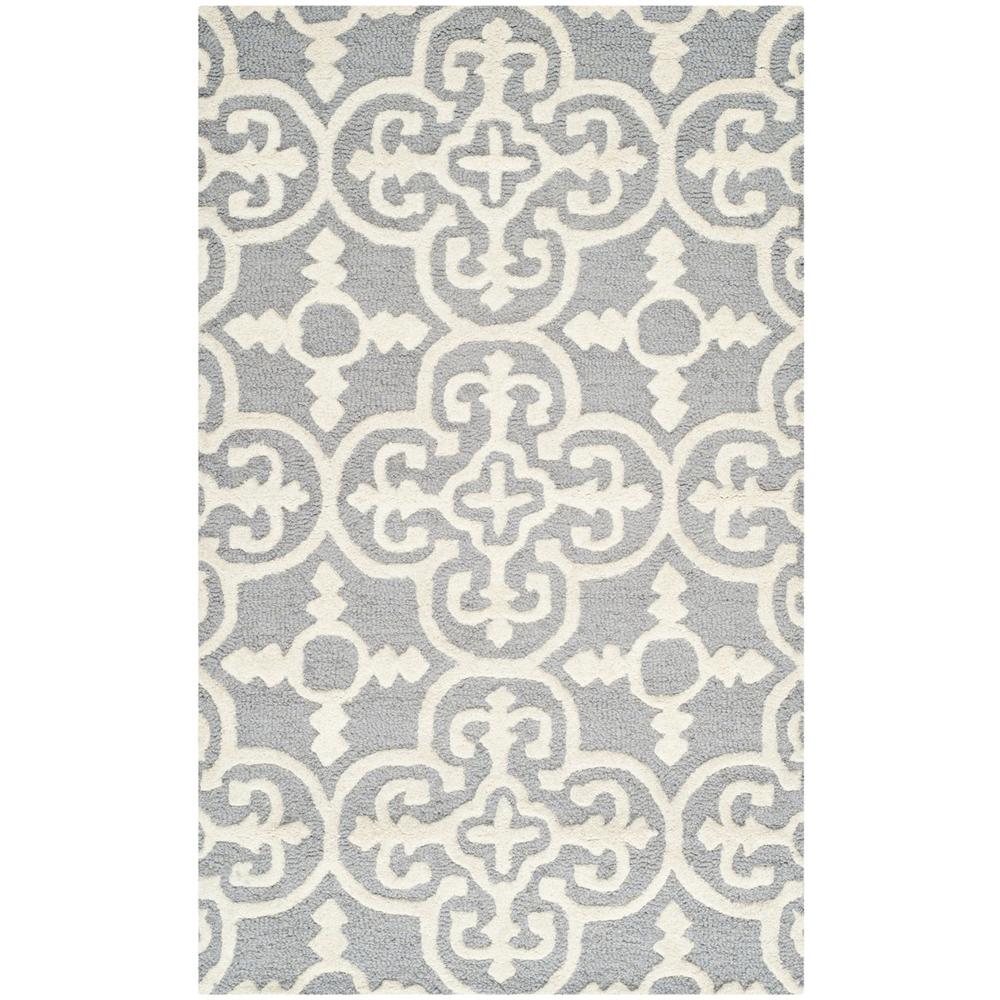 CAMBRIDGE, SILVER / IVORY, 2' X 3', Area Rug, CAM133D-2. Picture 1