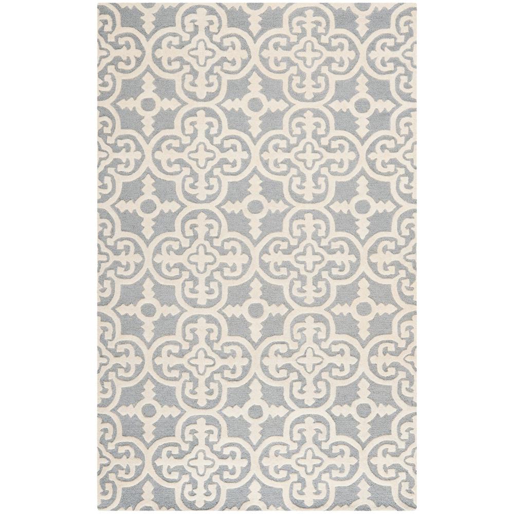 CAMBRIDGE, SILVER / IVORY, 5' X 8', Area Rug, CAM133D-5. Picture 1