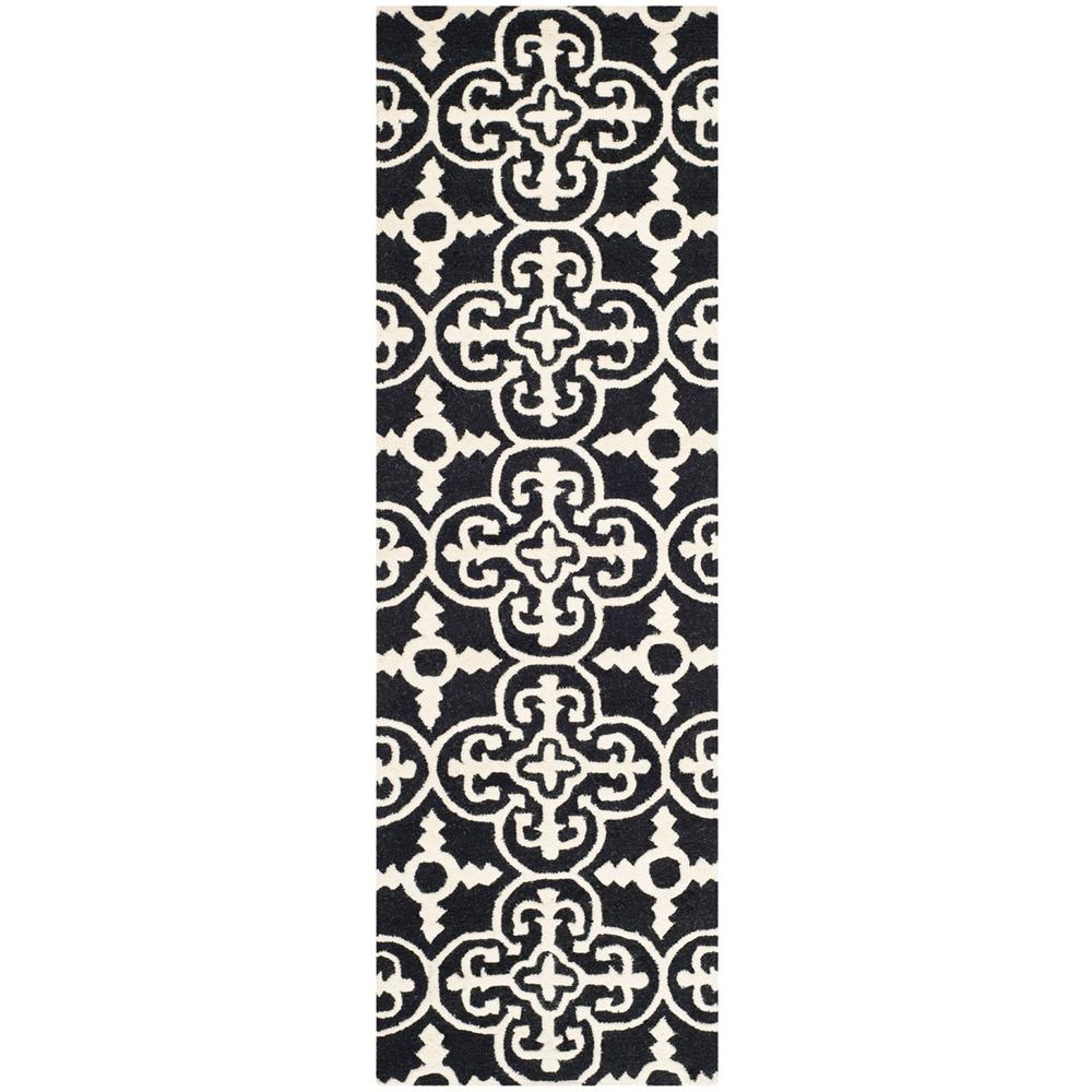 CAMBRIDGE, BLACK / IVORY, 2'-6" X 8', Area Rug, CAM133E-28. Picture 1
