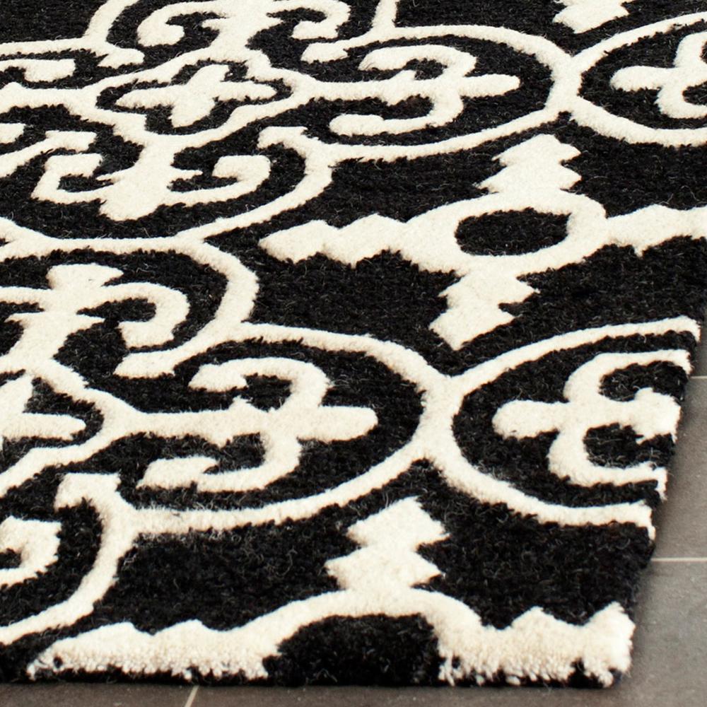 CAMBRIDGE, BLACK / IVORY, 2'-6" X 10', Area Rug, CAM133E-210. Picture 1
