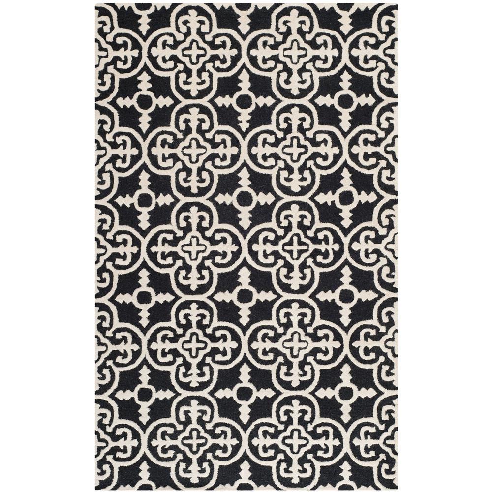 CAMBRIDGE, BLACK / IVORY, 5' X 8', Area Rug, CAM133E-5. Picture 1