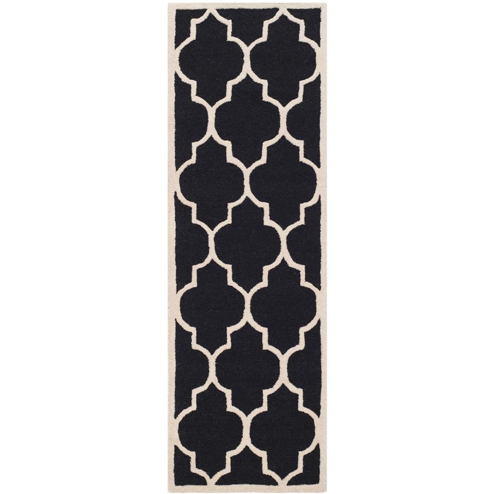 CAMBRIDGE, BLACK / IVORY, 2'-6" X 8', Area Rug, CAM134E-28. Picture 1