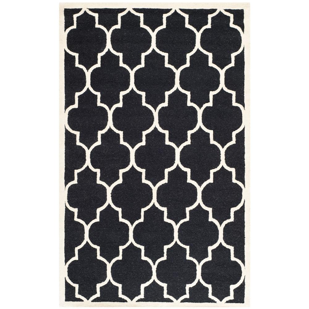 CAMBRIDGE, BLACK / IVORY, 5' X 8', Area Rug, CAM134E-5. Picture 1