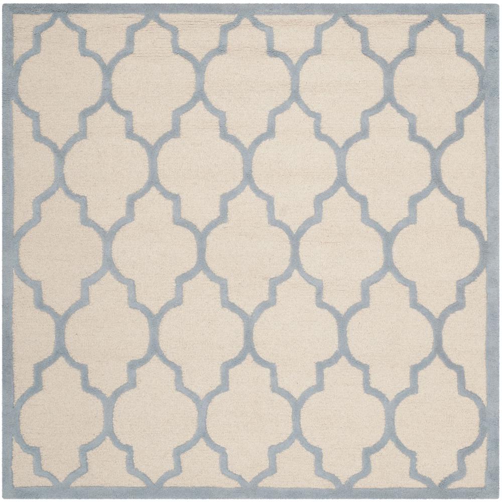 CAMBRIDGE, IVORY / LIGHT BLUE, 6' X 6' Square, Area Rug, CAM134F-6SQ. Picture 1