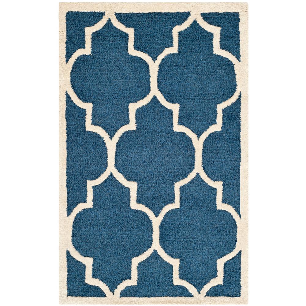CAMBRIDGE, NAVY / IVORY, 2'-6" X 4', Area Rug, CAM134G-24. Picture 1
