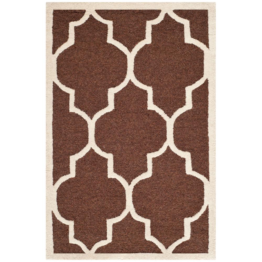 CAMBRIDGE, DARK BROWN / IVORY, 2'-6" X 4', Area Rug, CAM134H-24. Picture 1
