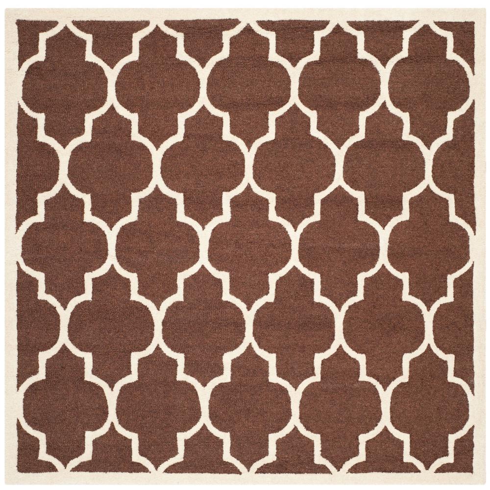 CAMBRIDGE, DARK BROWN / IVORY, 6' X 6' Square, Area Rug, CAM134H-6SQ. Picture 1