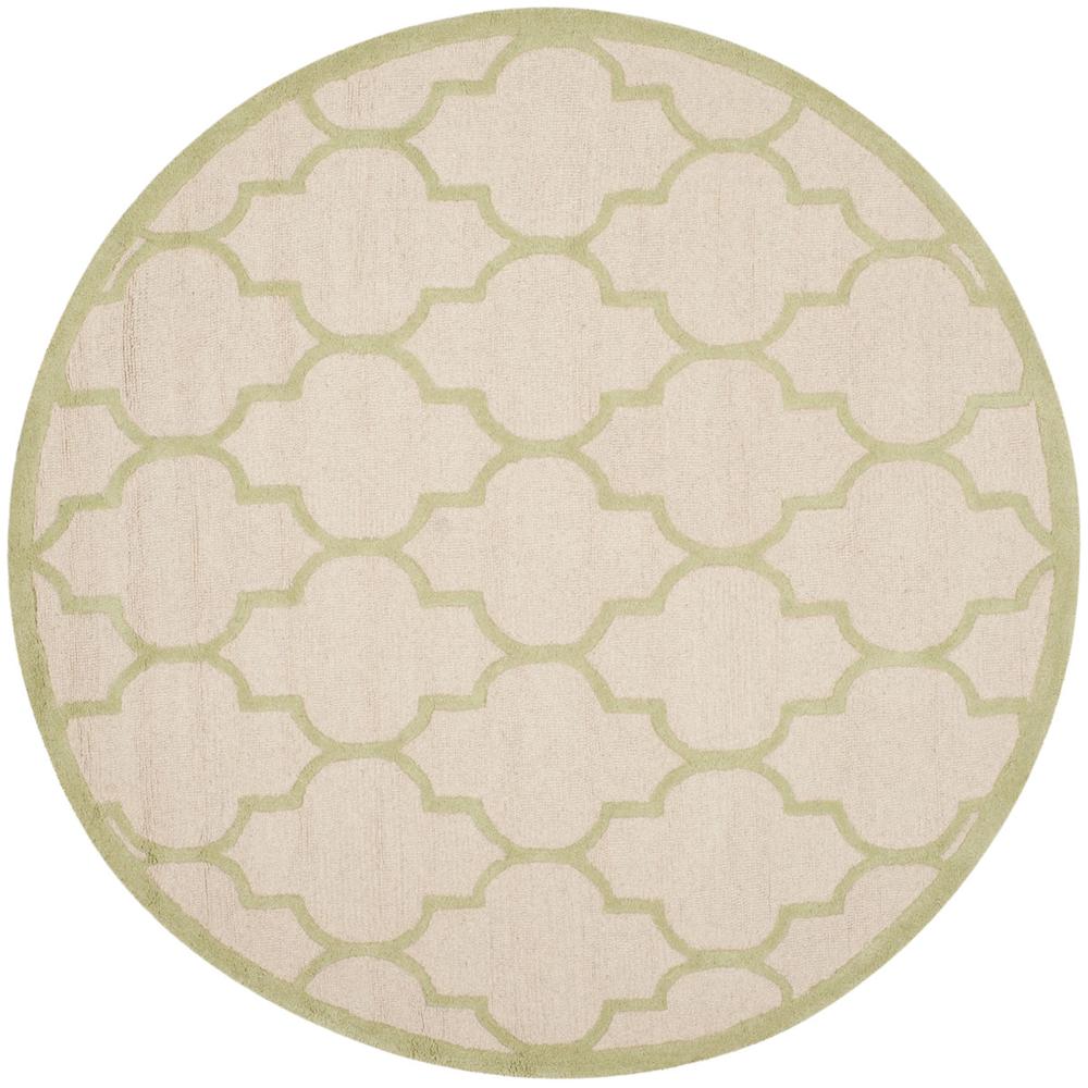 CAMBRIDGE, IVORY / LIGHT GREEN, 6' X 6' Round, Area Rug, CAM134N-6R. Picture 1