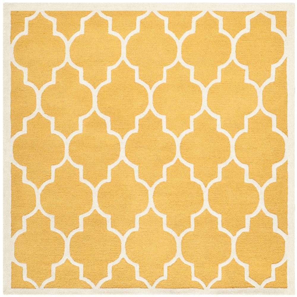 CAMBRIDGE, GOLD / IVORY, 10' X 10' Square, Area Rug, CAM134Q-10SQ. Picture 1