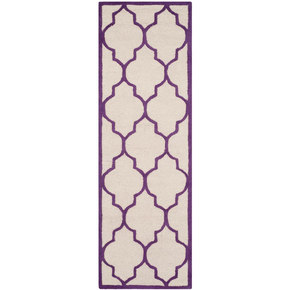 CAMBRIDGE, IVORY / PURPLE, 2'-6" X 8', Area Rug, CAM134V-28. Picture 1