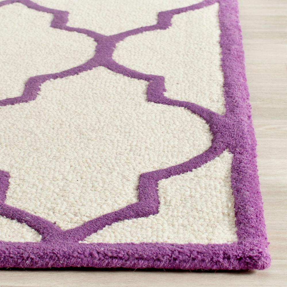 CAMBRIDGE, IVORY / PURPLE, 2'-6" X 6', Area Rug. Picture 1