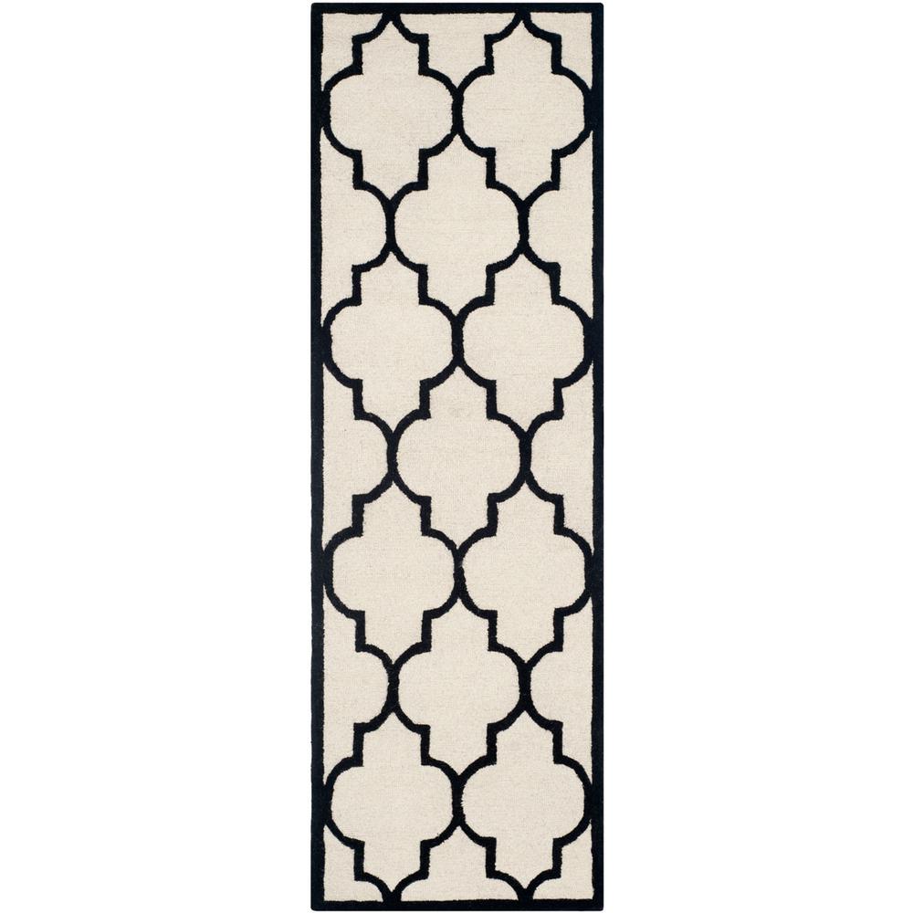 CAMBRIDGE, IVORY / BLACK, 2'-6" X 8', Area Rug, CAM134W-28. Picture 1