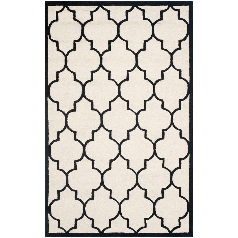 CAMBRIDGE, IVORY / BLACK, 5' X 8', Area Rug, CAM134W-5. Picture 1