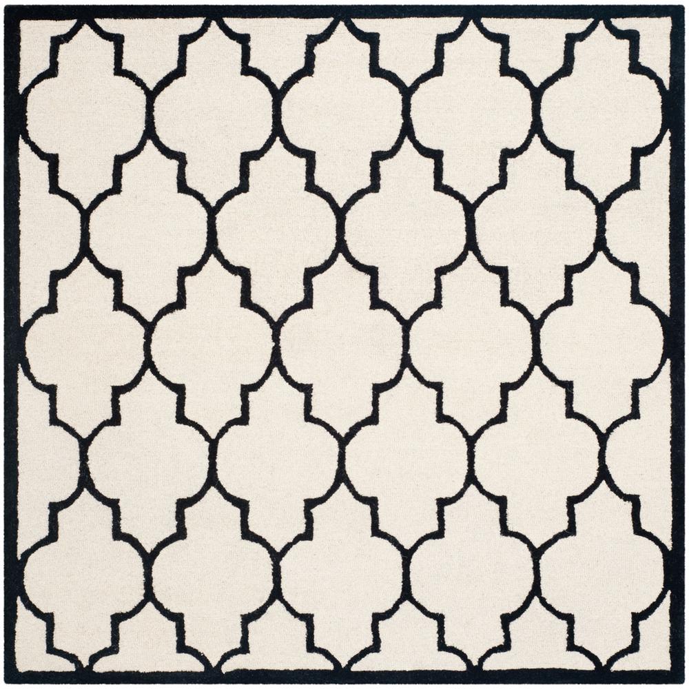 CAMBRIDGE, IVORY / BLACK, 6' X 6' Square, Area Rug, CAM134W-6SQ. Picture 1