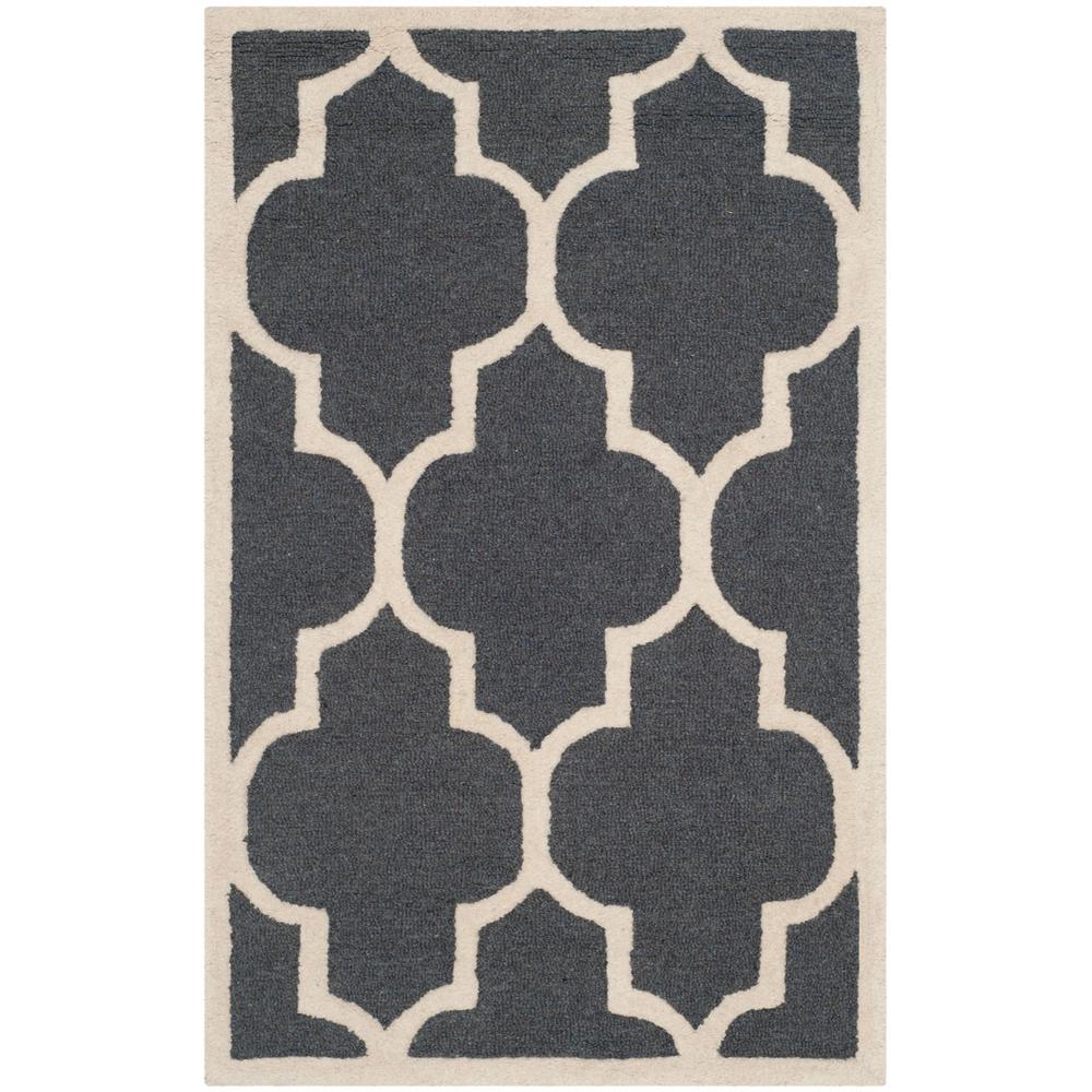 CAMBRIDGE, DARK GREY / IVORY, 2' X 3', Area Rug, CAM134X-2. Picture 1
