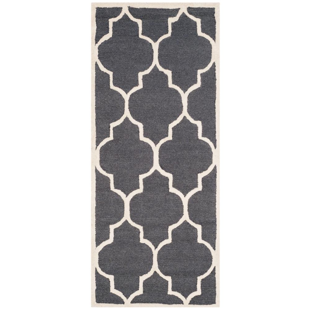 CAMBRIDGE, DARK GREY / IVORY, 2'-6" X 6', Area Rug, CAM134X-26. Picture 1